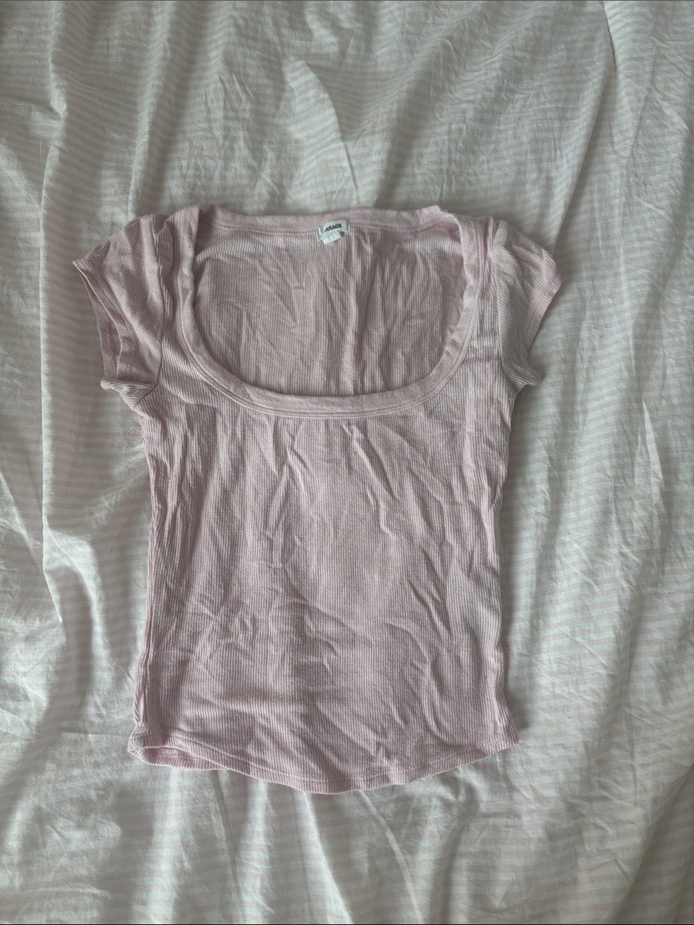NWOT Garage Light Pink Scoop Neck Short Sleeve Top